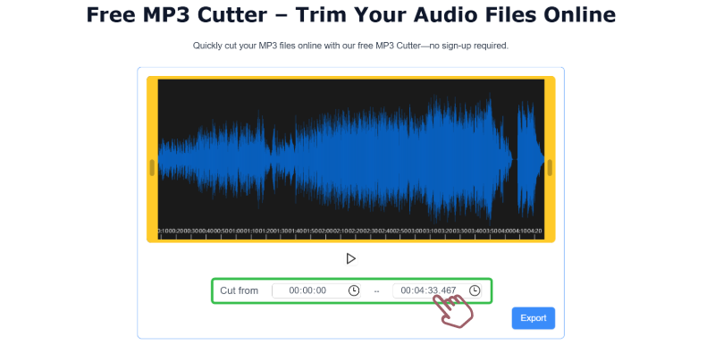 Select the Audio Portion to Cut